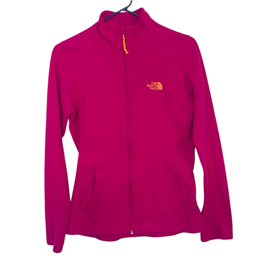 The North Face zip up sweater fuchsia orange logo women’s Size: Small